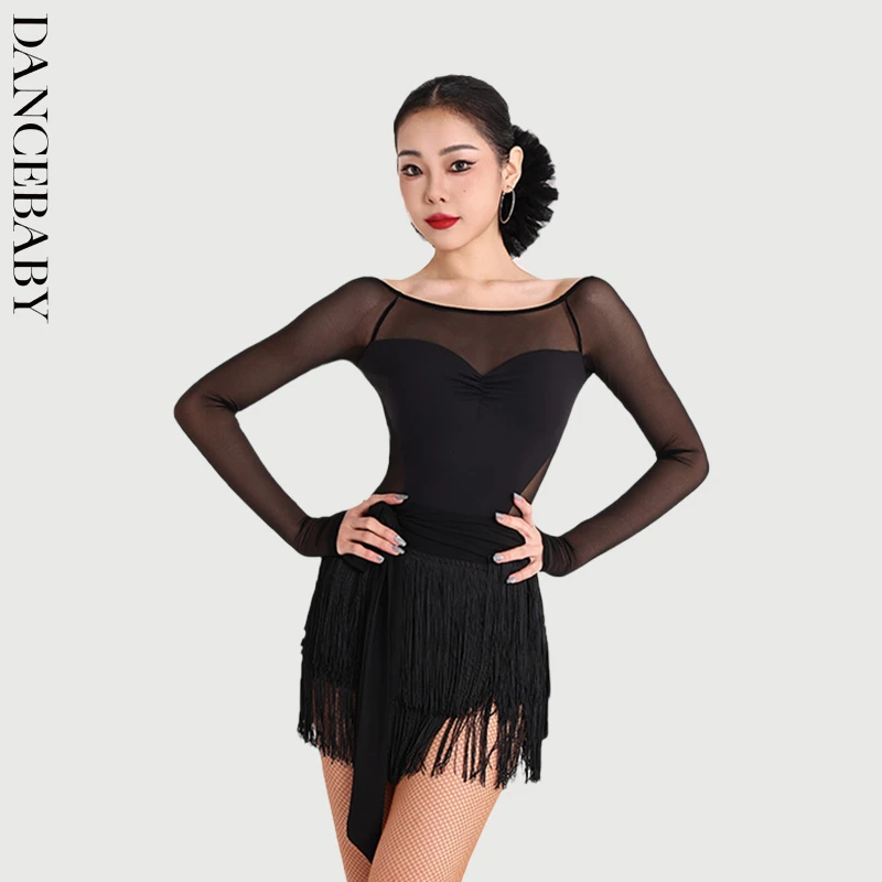 DANCE BABY/跳舞宝宝拉丁舞国标舞上衣女新款舞服舞衣装体服YD479