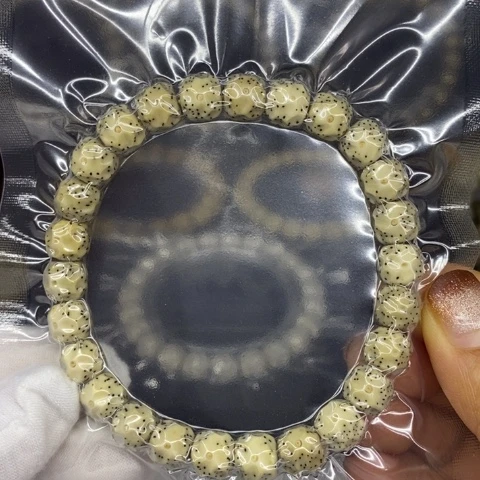 手串星月菩提石玉料古瓷白9改无相