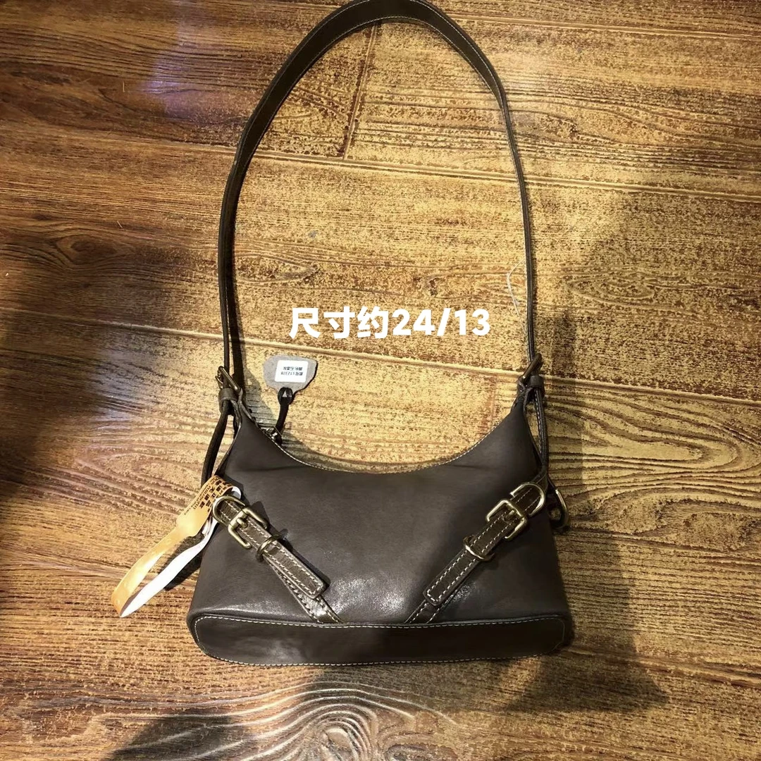 制道手工女士单肩斜挎包复古时尚百搭腋下牛皮头层植鞣设计师款