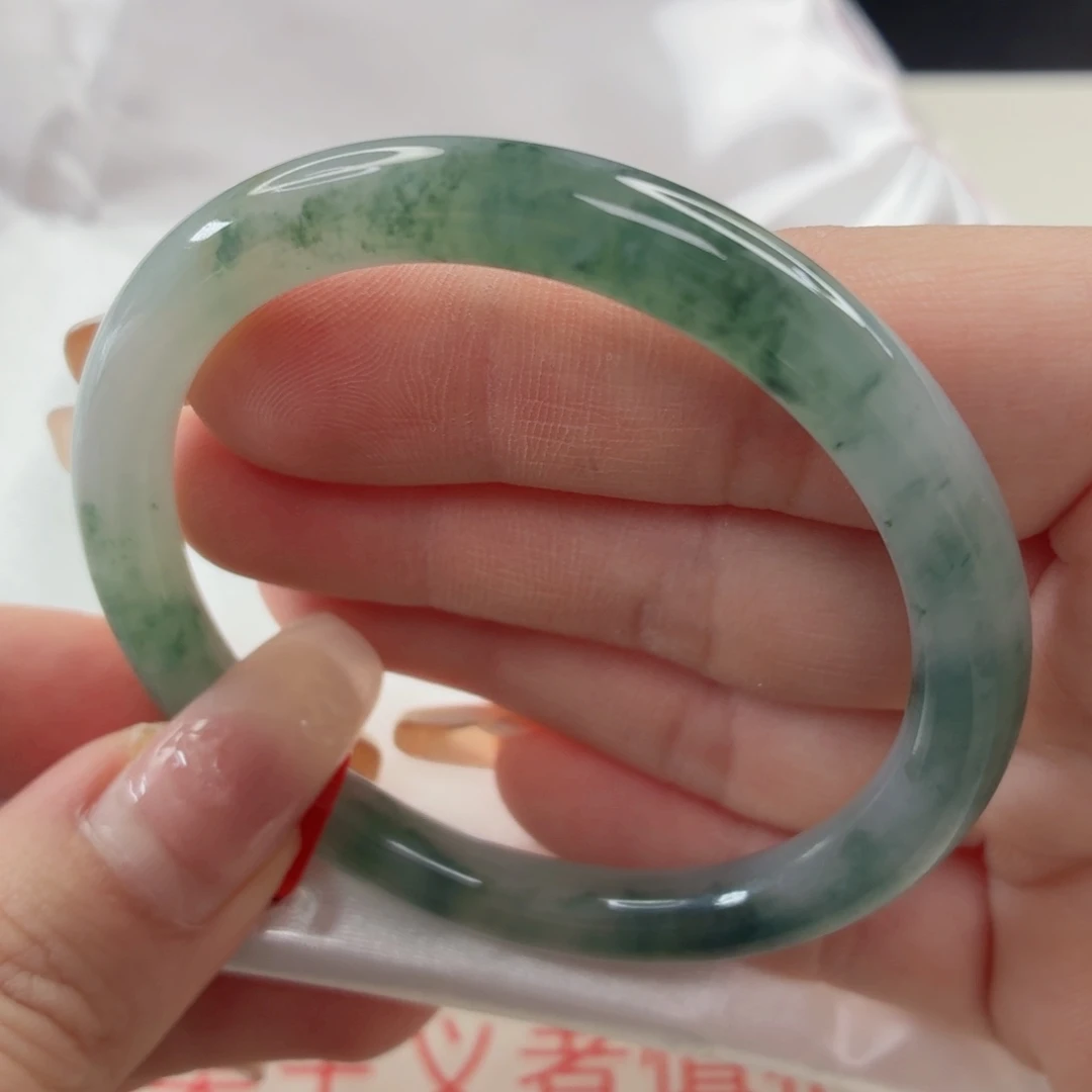 翡翠未镶嵌手镯缅甸天然A货翡翠52.5
