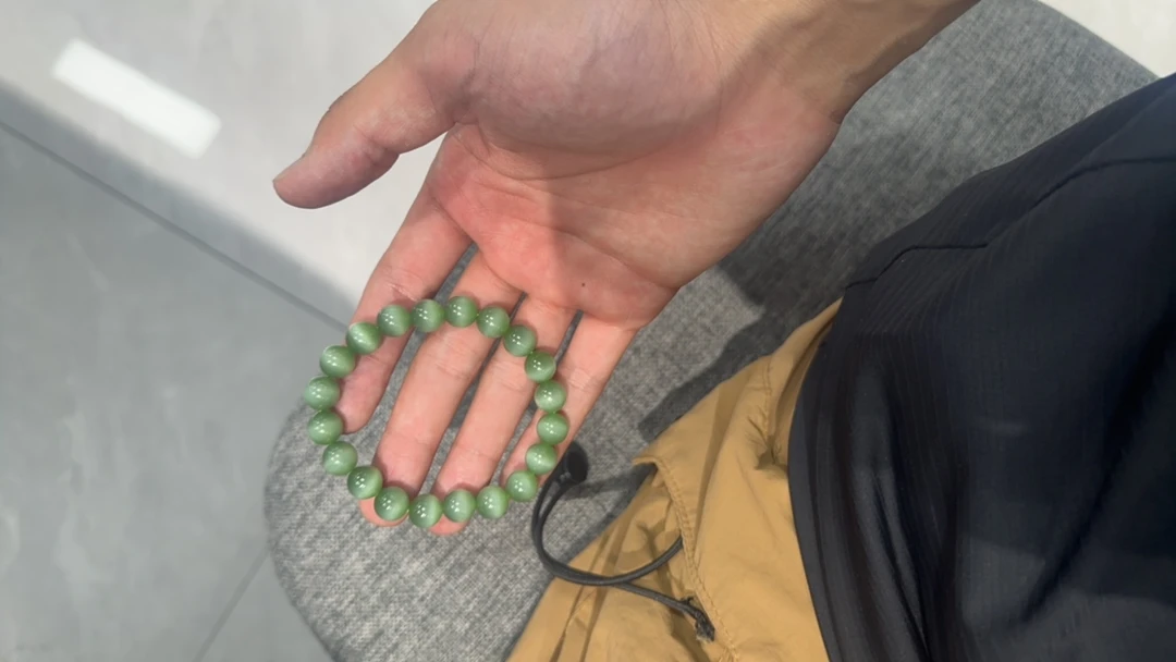 和田玉碧玉猫眼手串