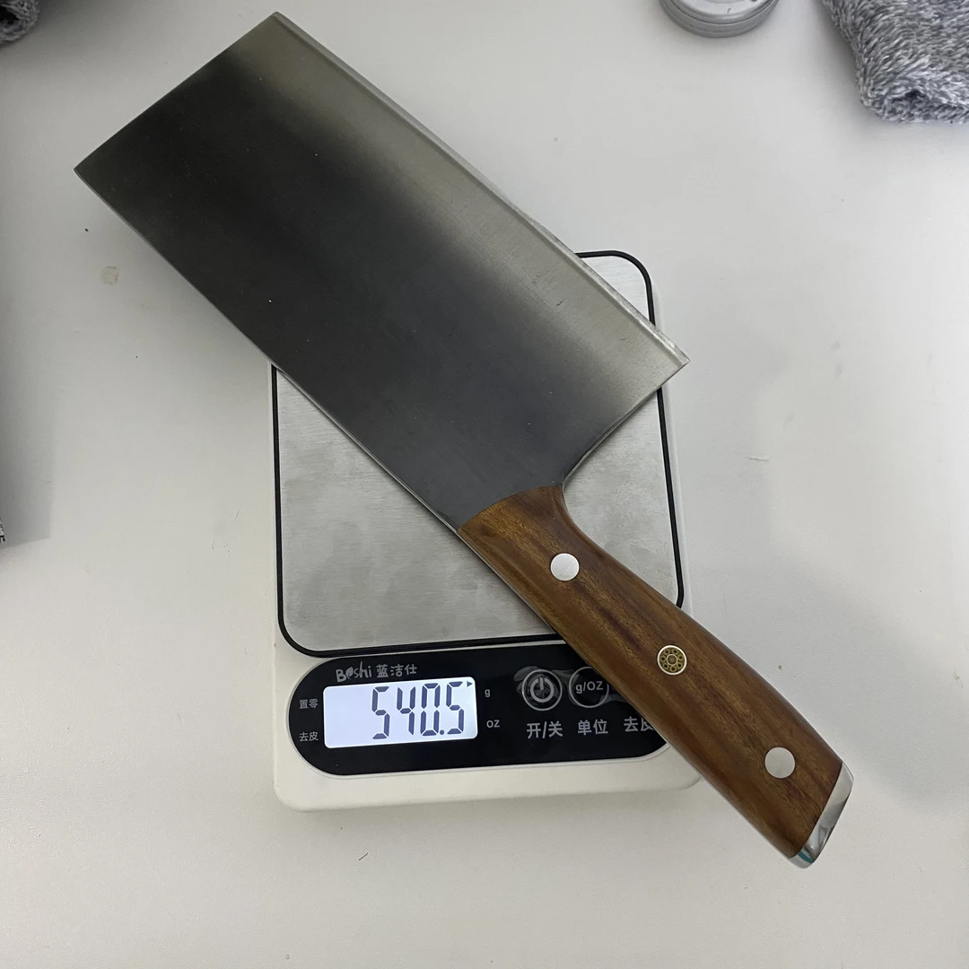模具钢DC53锻打砍切两用酸枝木柄猪脚排骨鸡鸭鹅焊接刀口3公分