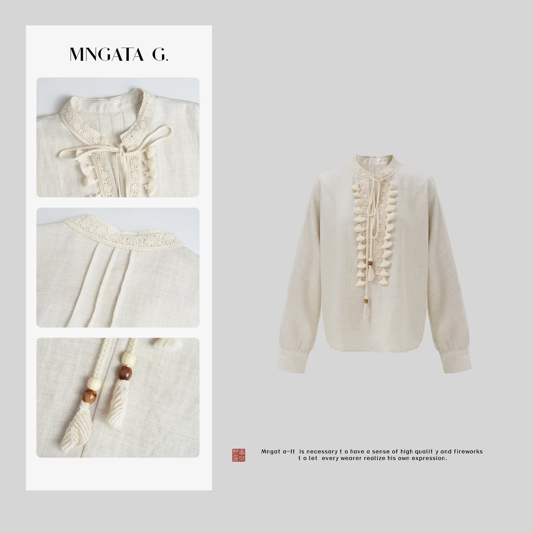 MNGATA G.宫小妍【羽中仙】莱赛尔夏日新中式中国风休闲上衣5032504