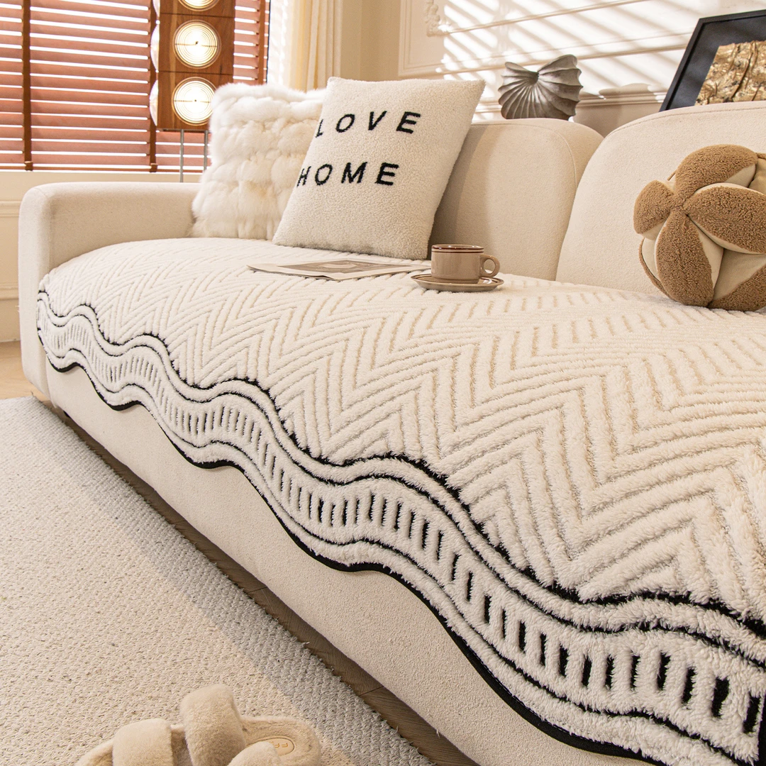 麦颜舒棉绒异形沙发垫冬加厚2025新款高级感直排沙发坐垫固定防滑