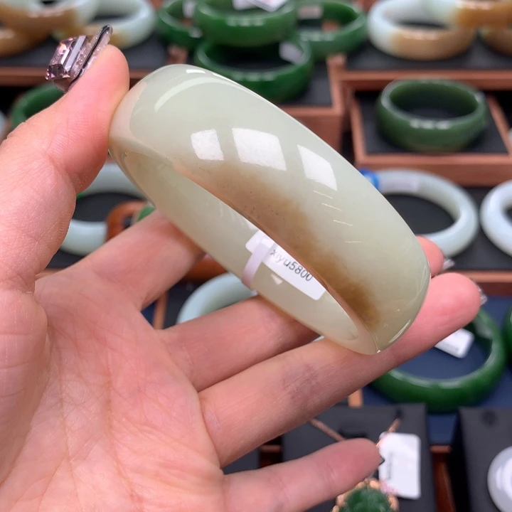 和田玉手镯5758圈口未镶嵌