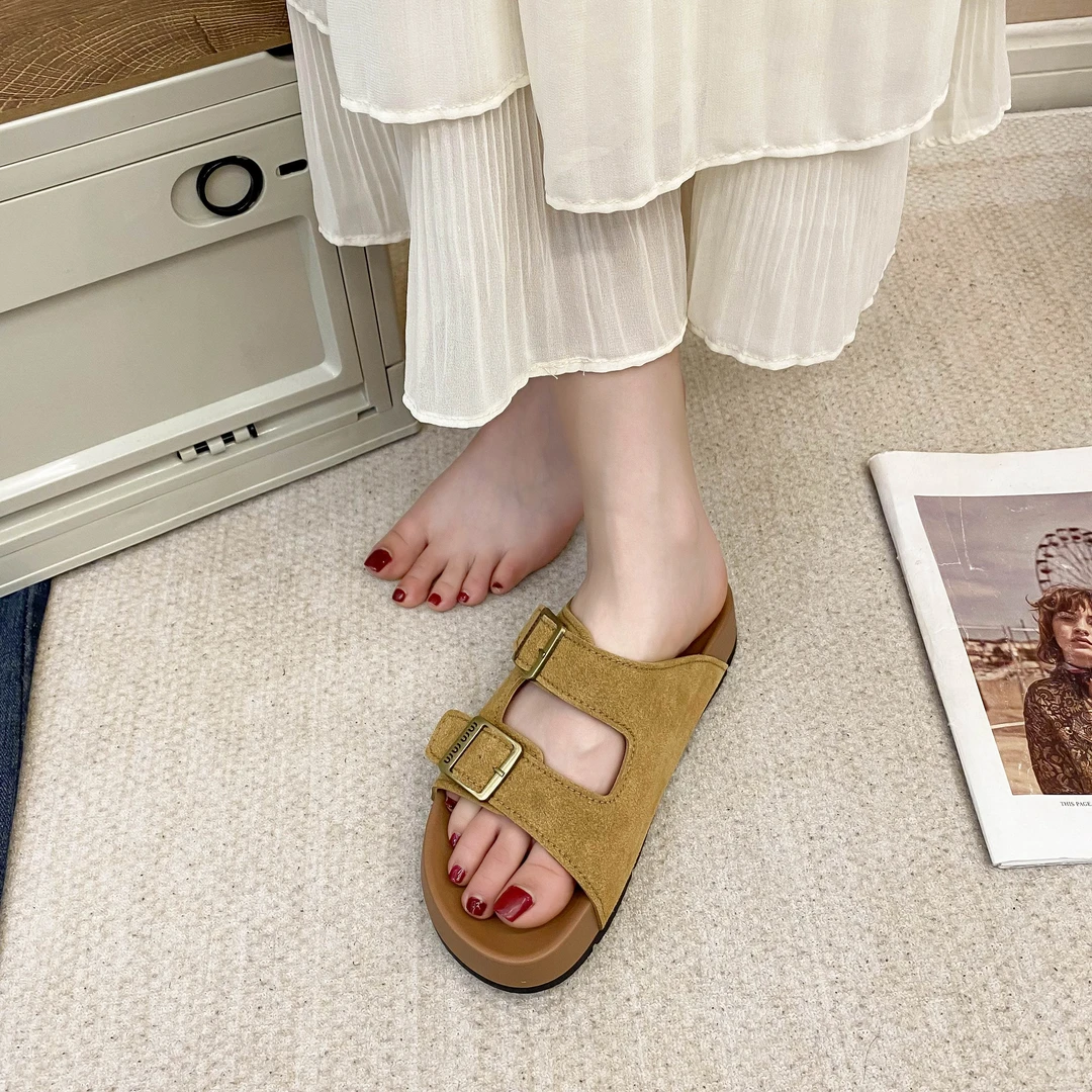 TC12厚底勃肯2025年夏季新款时尚百搭沙滩一字勃肯凉拖鞋FZNDD024
