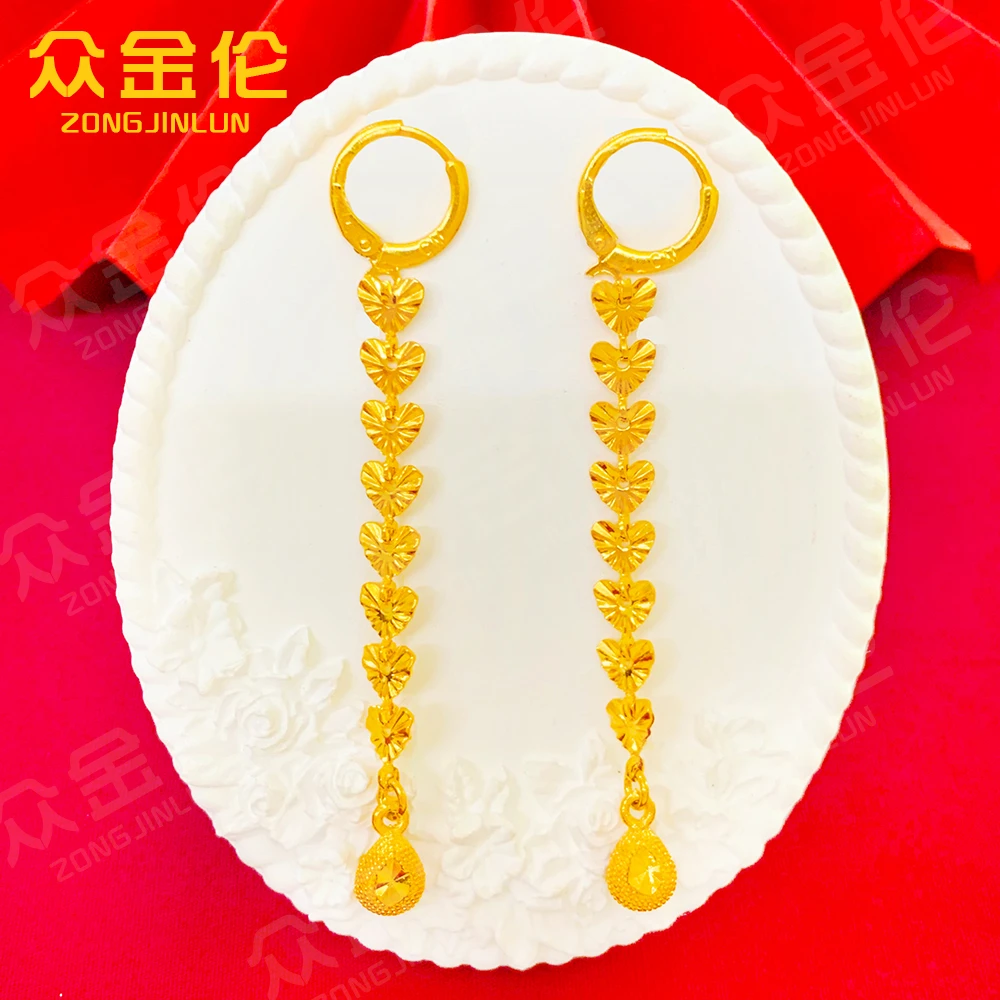 铜合金耳饰 简约时尚款【心心相连水滴耳环】
