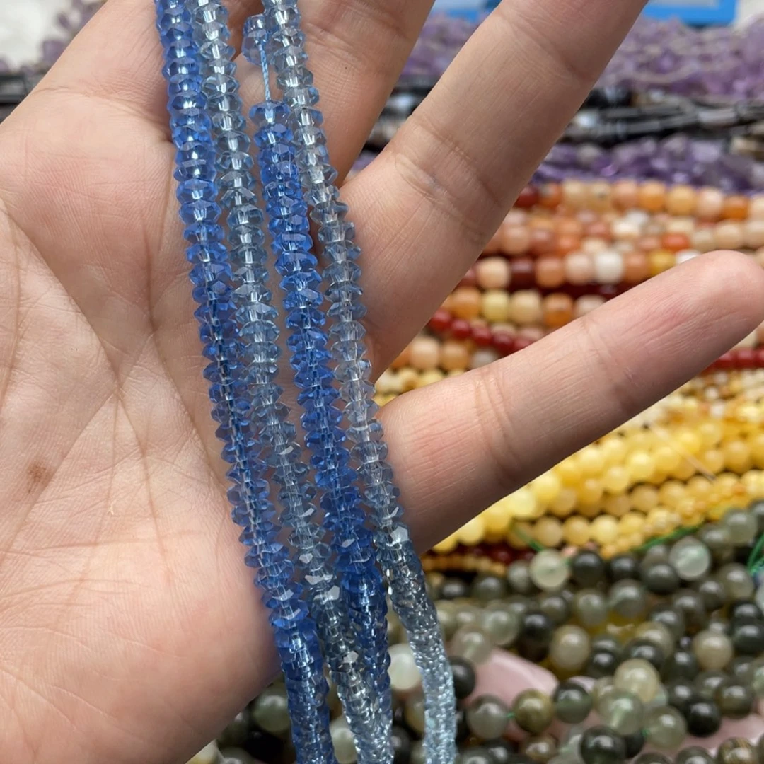 玛瑙/玉髓珠宝半成品未镶嵌A****静打包两条蓝水晶有深有浅