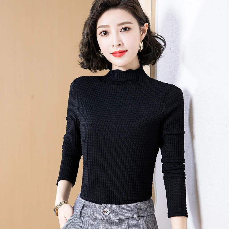 半高领打底衫女2025年秋冬新款时髦时尚洋气内搭小衫春秋网纱上衣
