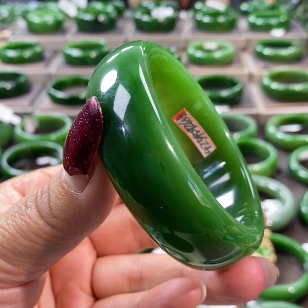 和田玉（碧玉）手镯未镶嵌漫*雨