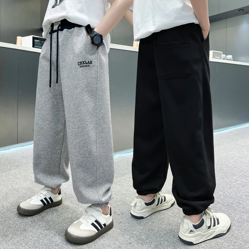 男童春夏薄款裤子2025新款中大童儿童运动裤小男孩宽松时尚卫裤潮