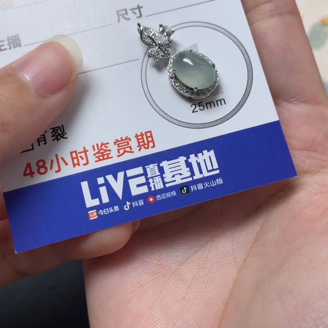 不****翡翠未镶嵌颈饰银镶吊坠