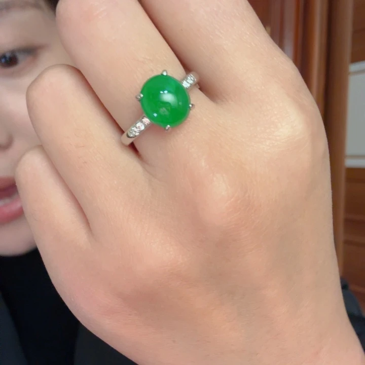 翡翠银S925镶嵌吊坠(不含链)戒指