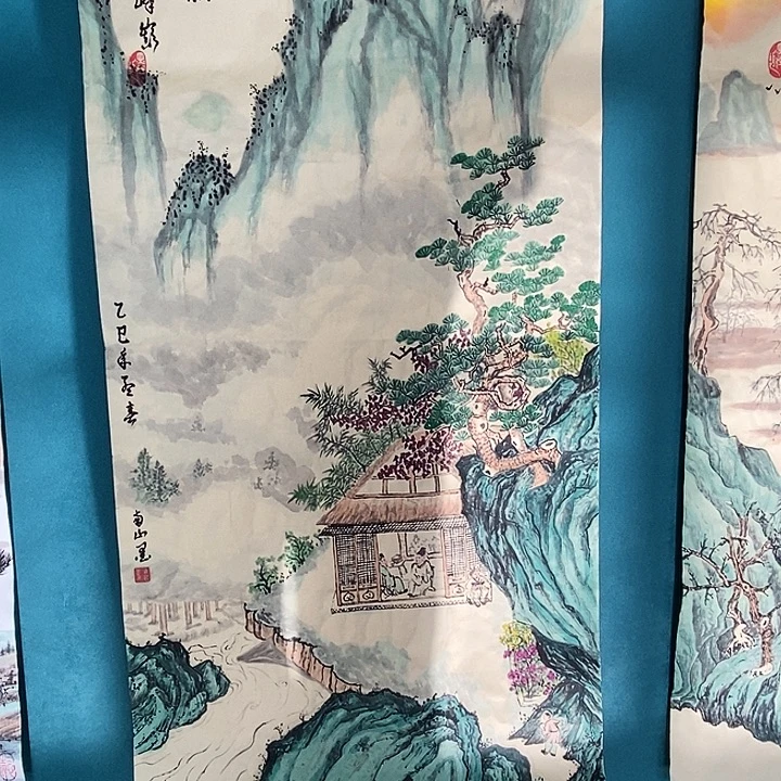 国画三尺手绘山水