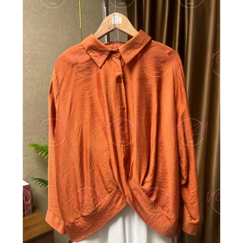 067/橙色潮流衬衫套装两件套（上衣+裤子）