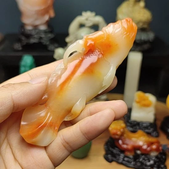 寿山石印石手把件手把件