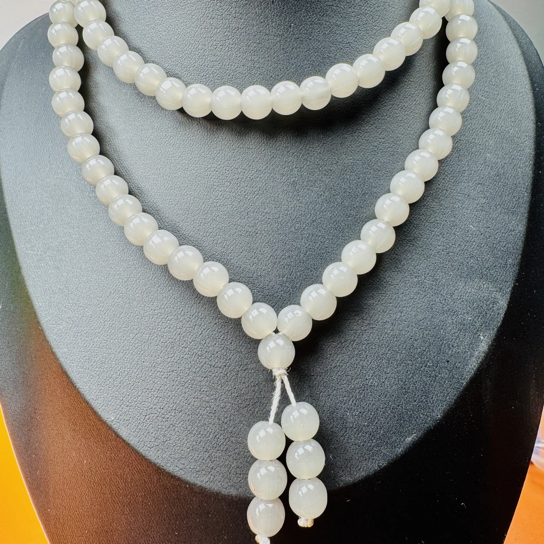 极光磁波——灰冰极光珠链毛衣链无礼盒卡8mm-E049