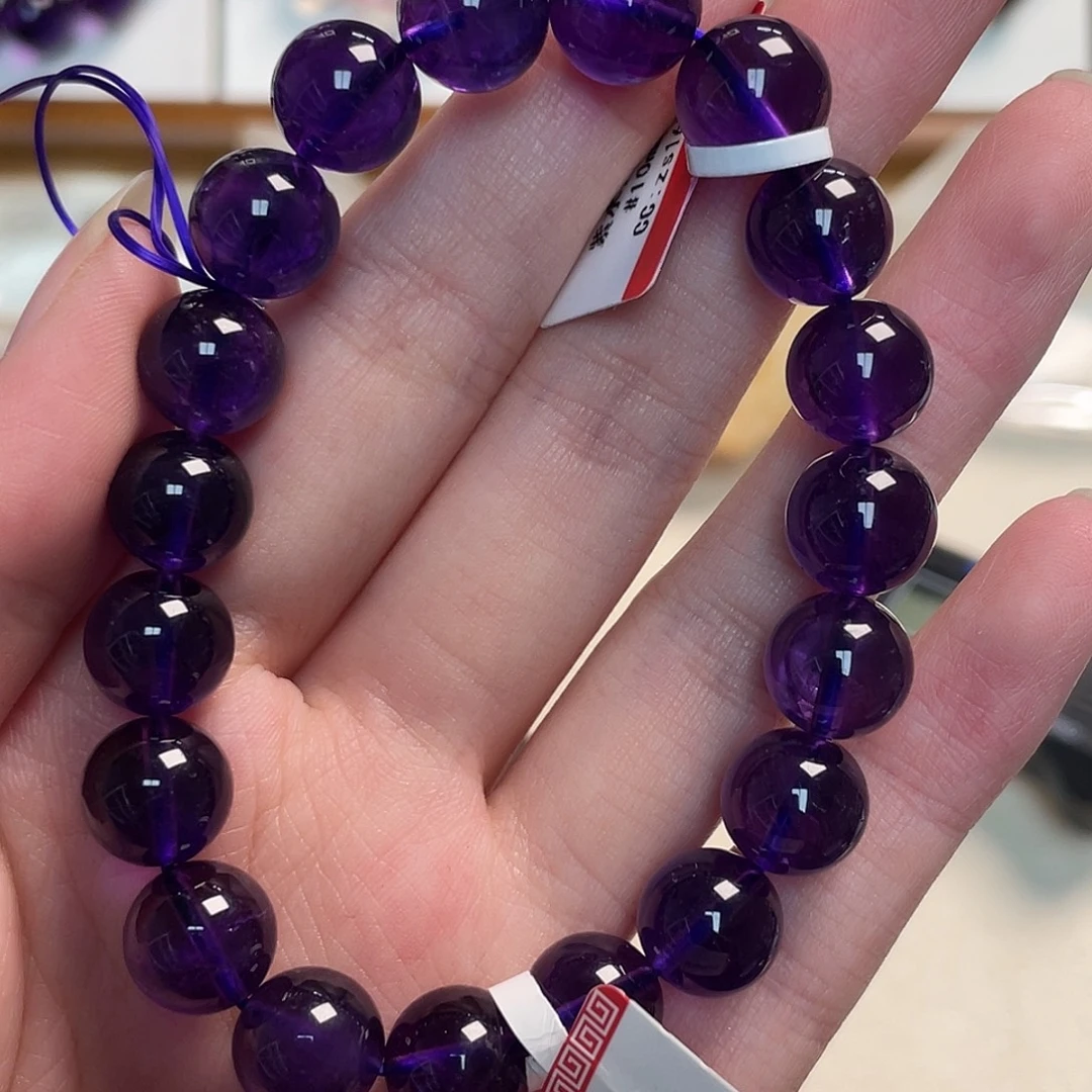 手链水晶未镶嵌乌拉圭紫水晶10mmzs1652 196号