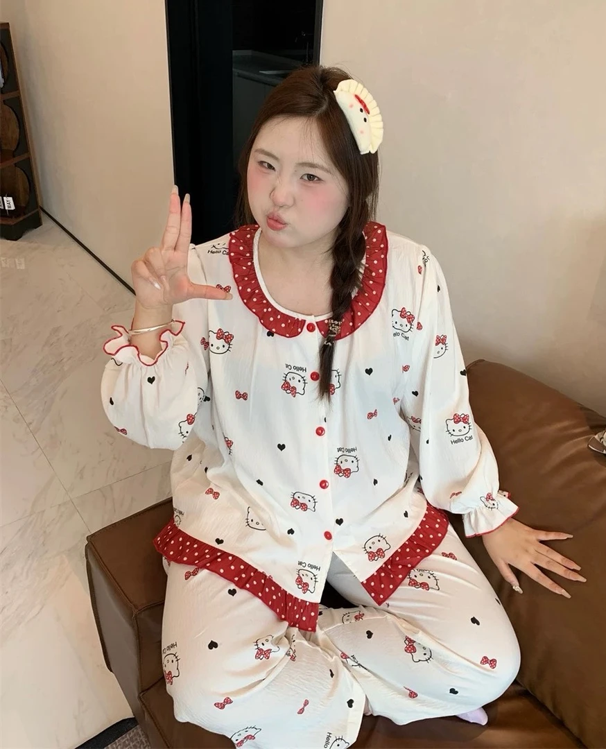 产前产后大码胖MM260斤舒服家居前开扣哺乳睡衣51073