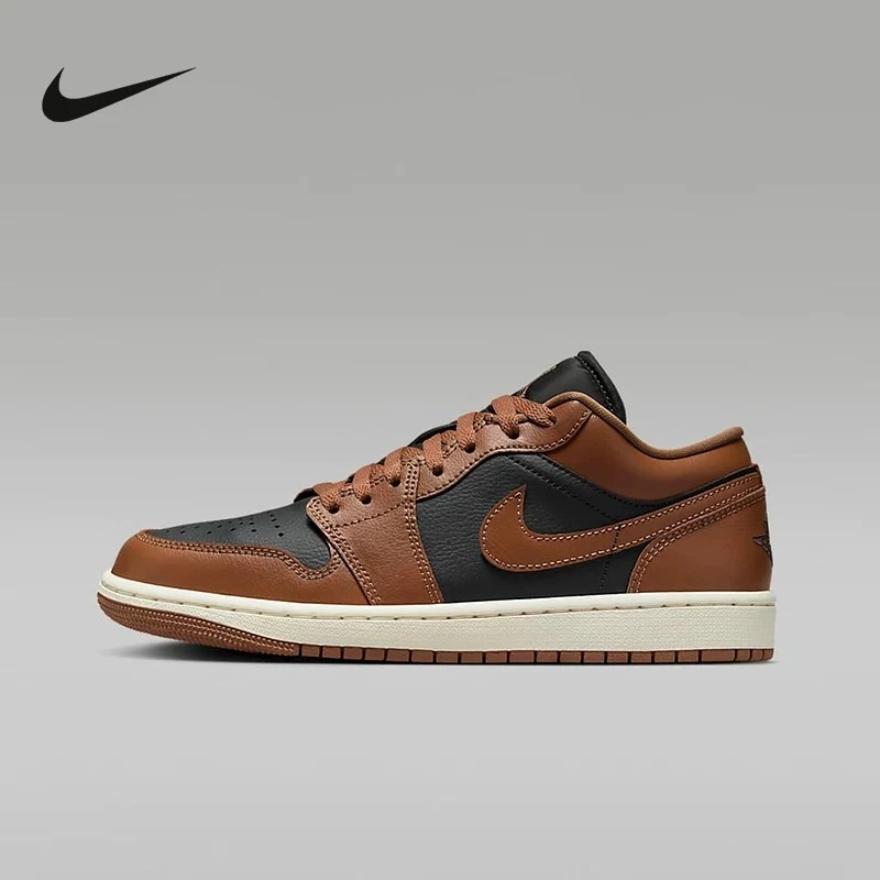 耐克女鞋Jordan 1 AJ1黑棕低帮复古板鞋新款休闲鞋DC0774021