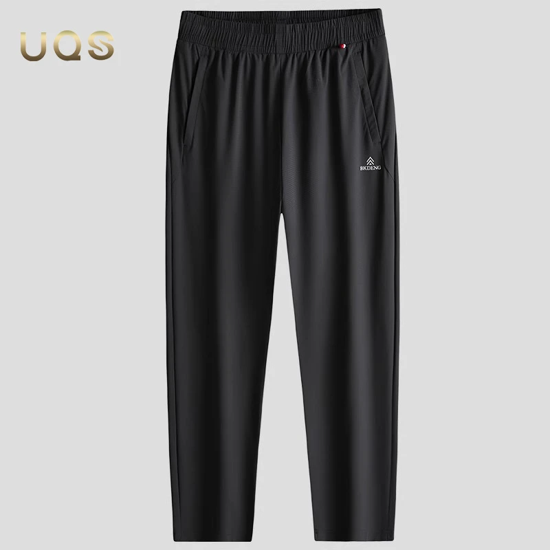 加大码男士弹力运动裤夏季薄款亲肤冰丝凉感宽松舒适直筒休闲长裤