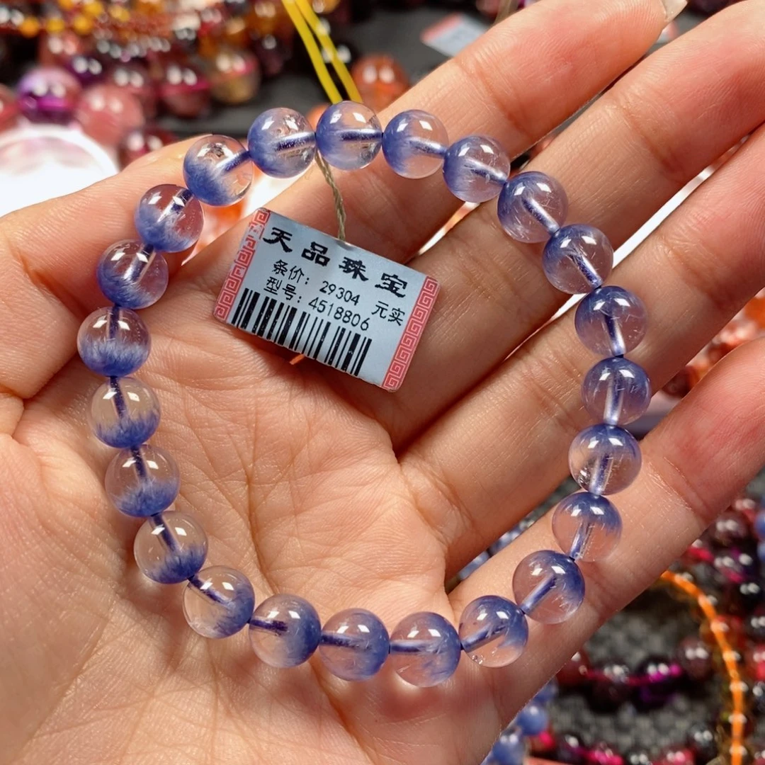 水晶未镶嵌手链蓝线石手链4518806