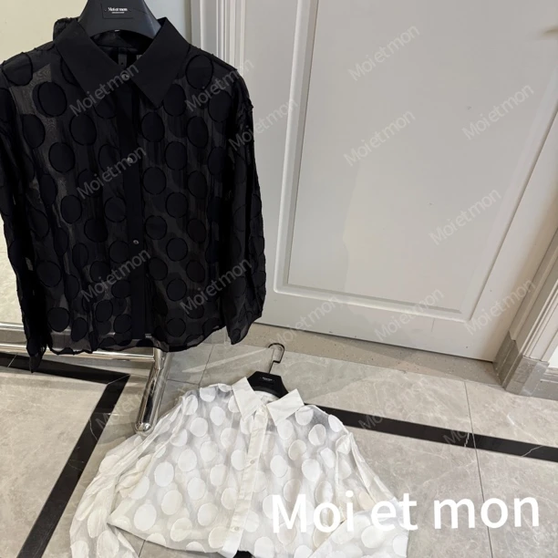 【Moi et mon】春季新款小众气质长袖圆点衬衣洋气时尚衬衫