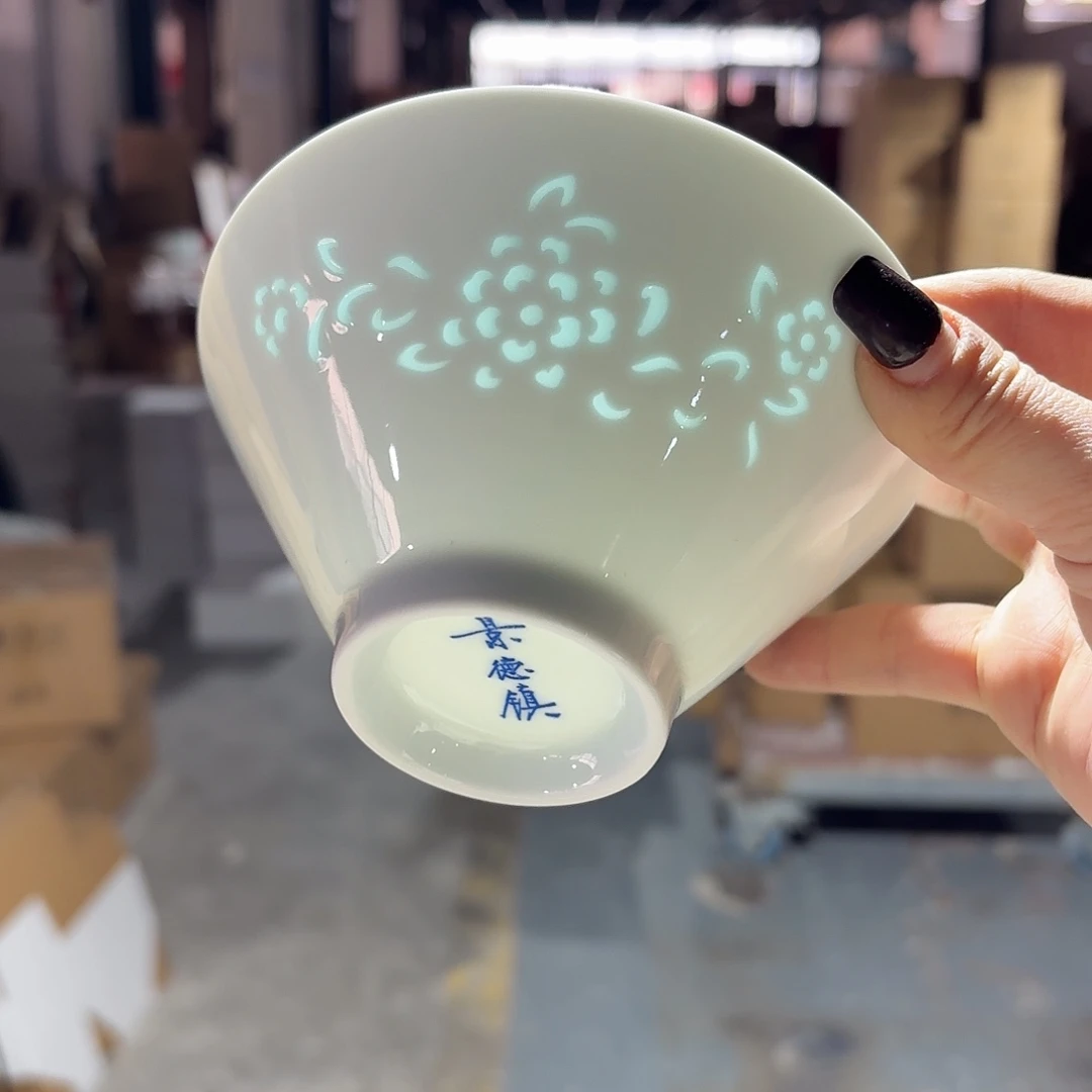 白瓷斗笠碗两个素好