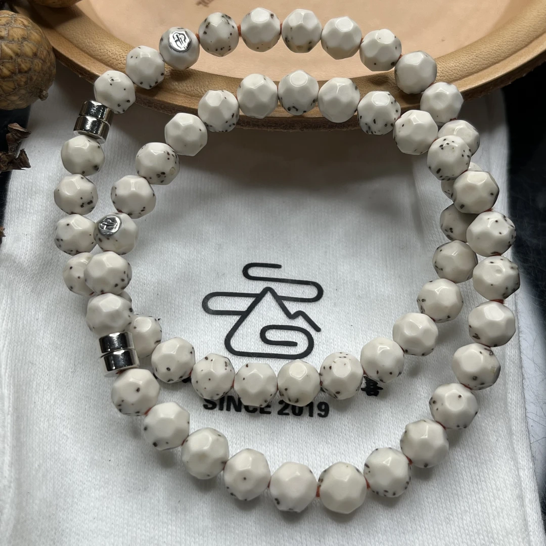 精品级银标8大留白双留白胖墩星月菩提手串S8LBPD-1
