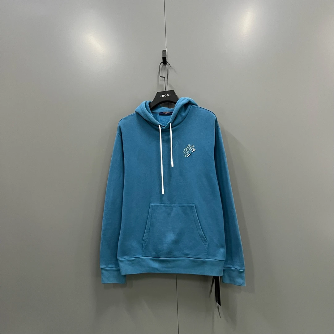 95新 LouisVuitton/路易威登 (ll) 蓝色字母刺绣帽衫 L码/103268