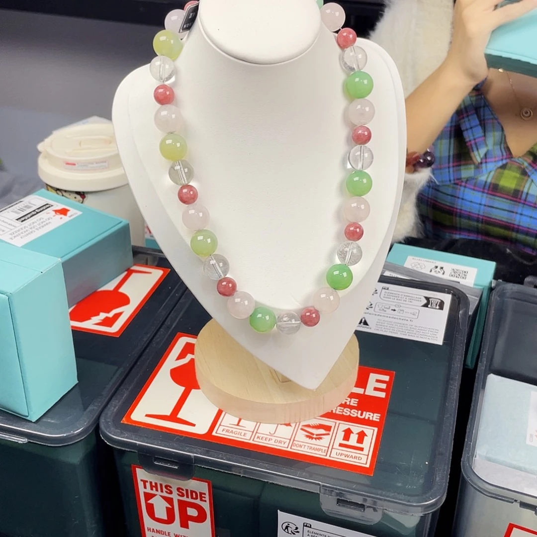 水晶银S925镀金镶嵌手串