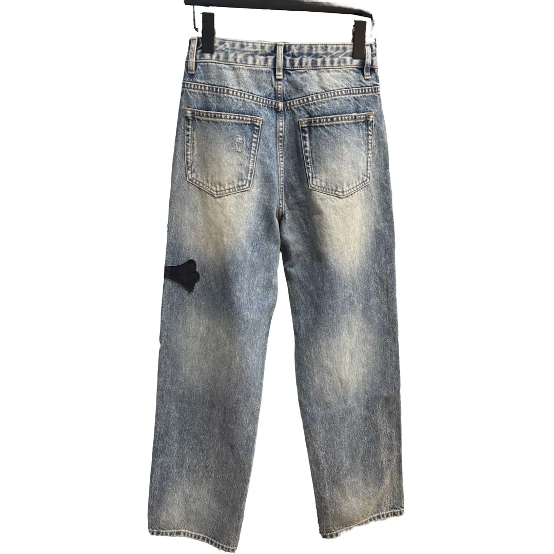 南油小众设计师新品克家牛仔直筒裤