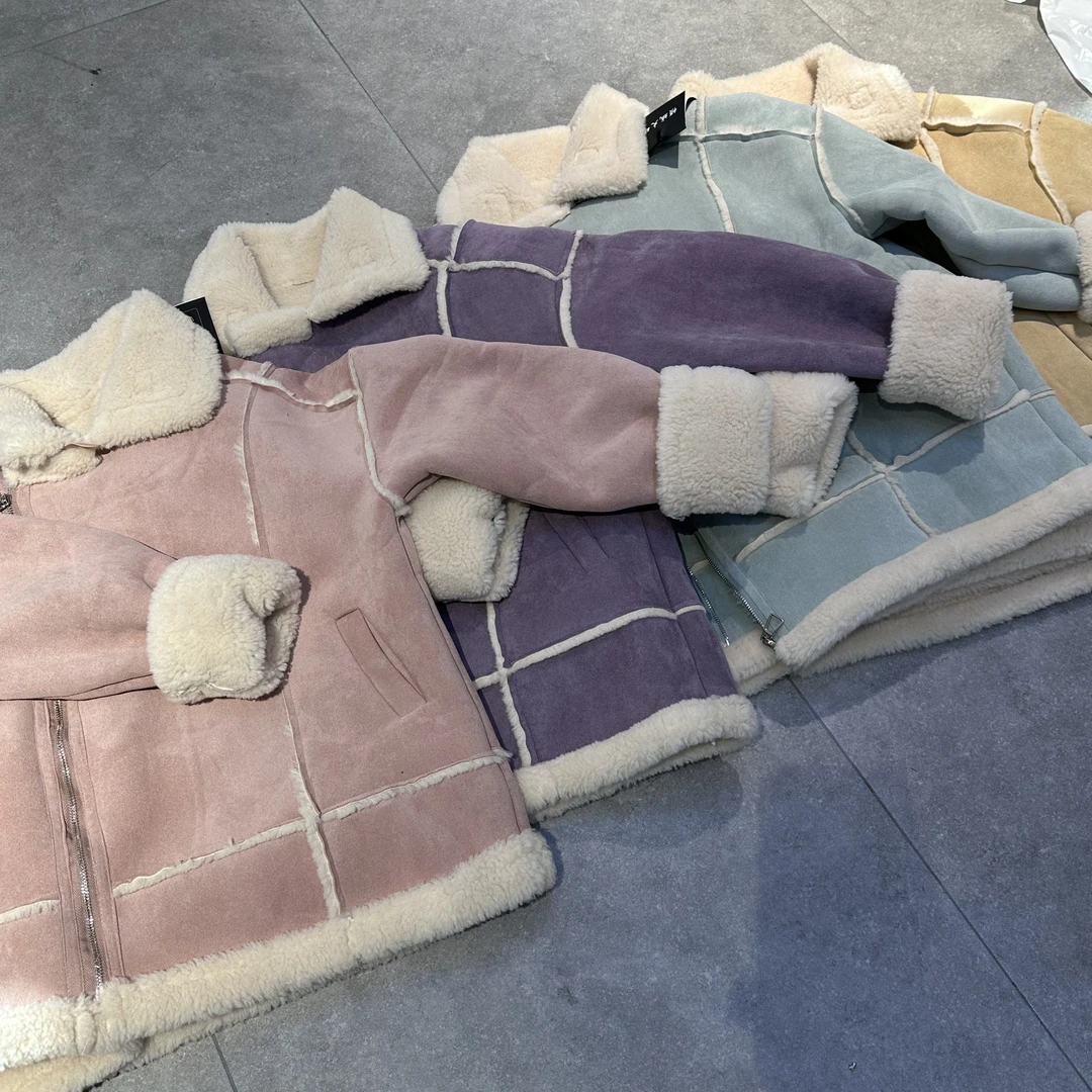 【冯七七】2025秋冬新款拉链款皮毛一体外套