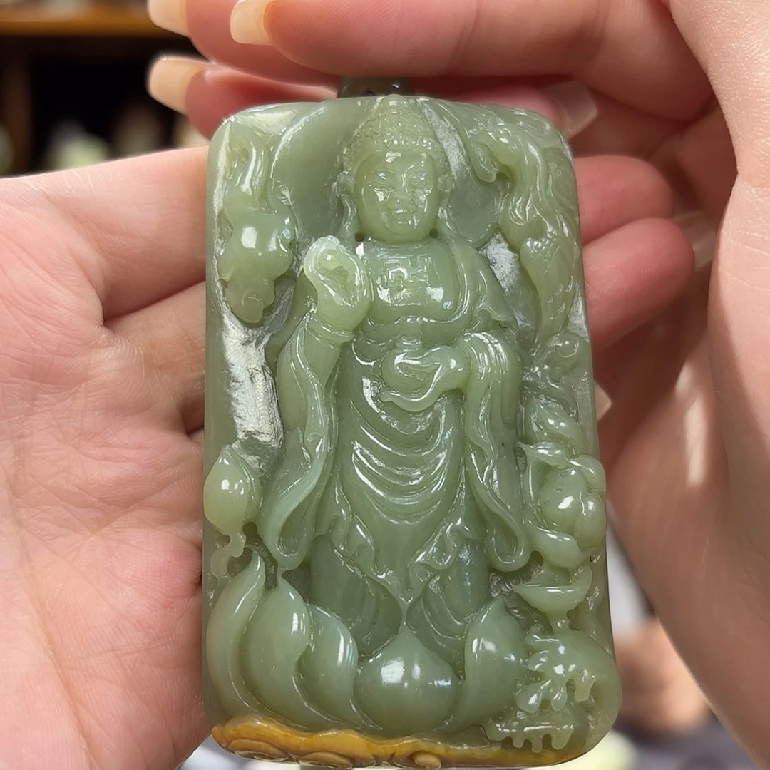 和田玉吊坠大日如来未镶嵌