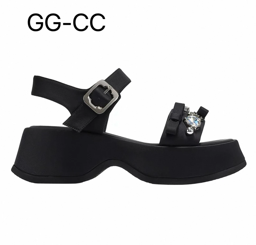 【极客甜心】GGCC2025年夏季新款潮流百搭厚底运动凉鞋女休闲凉鞋