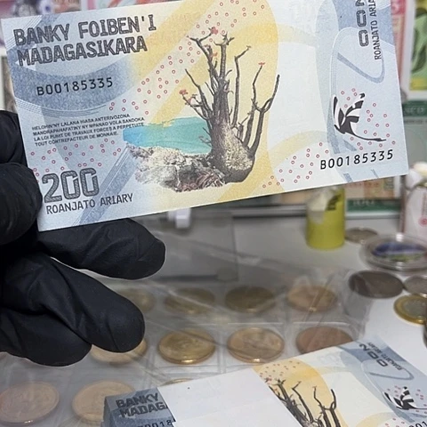 纸币马达加斯加全新纸币一张