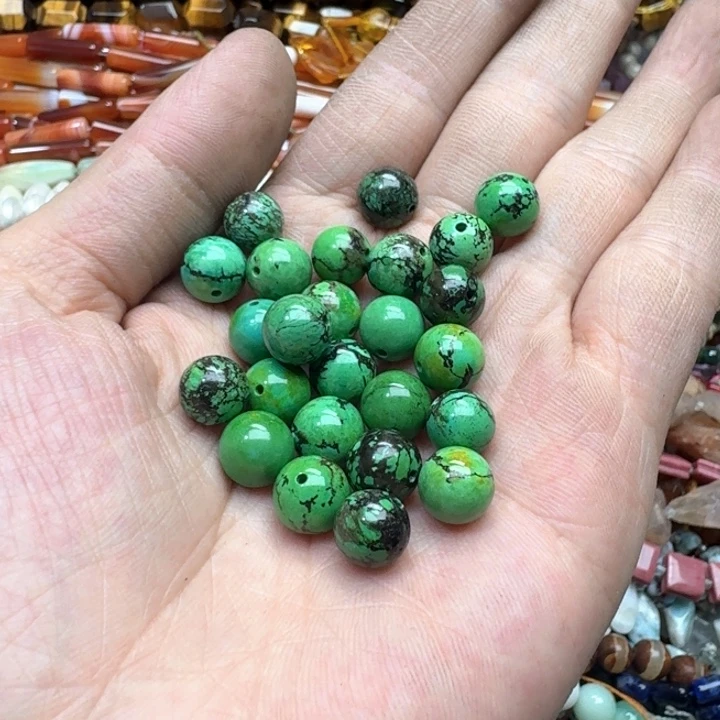 合金玛瑙/玉髓珠宝半成品打包25颗10mm松石