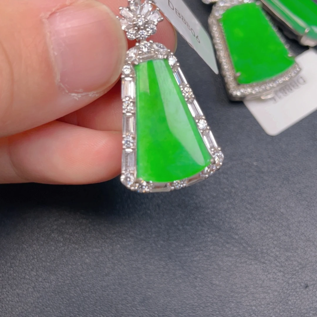 翡翠银S925镶嵌吊坠(不含链)