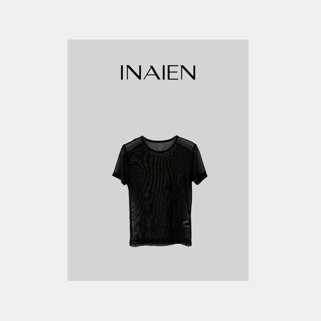 【INAIEN】线上款  网纱叠穿短袖  P8353