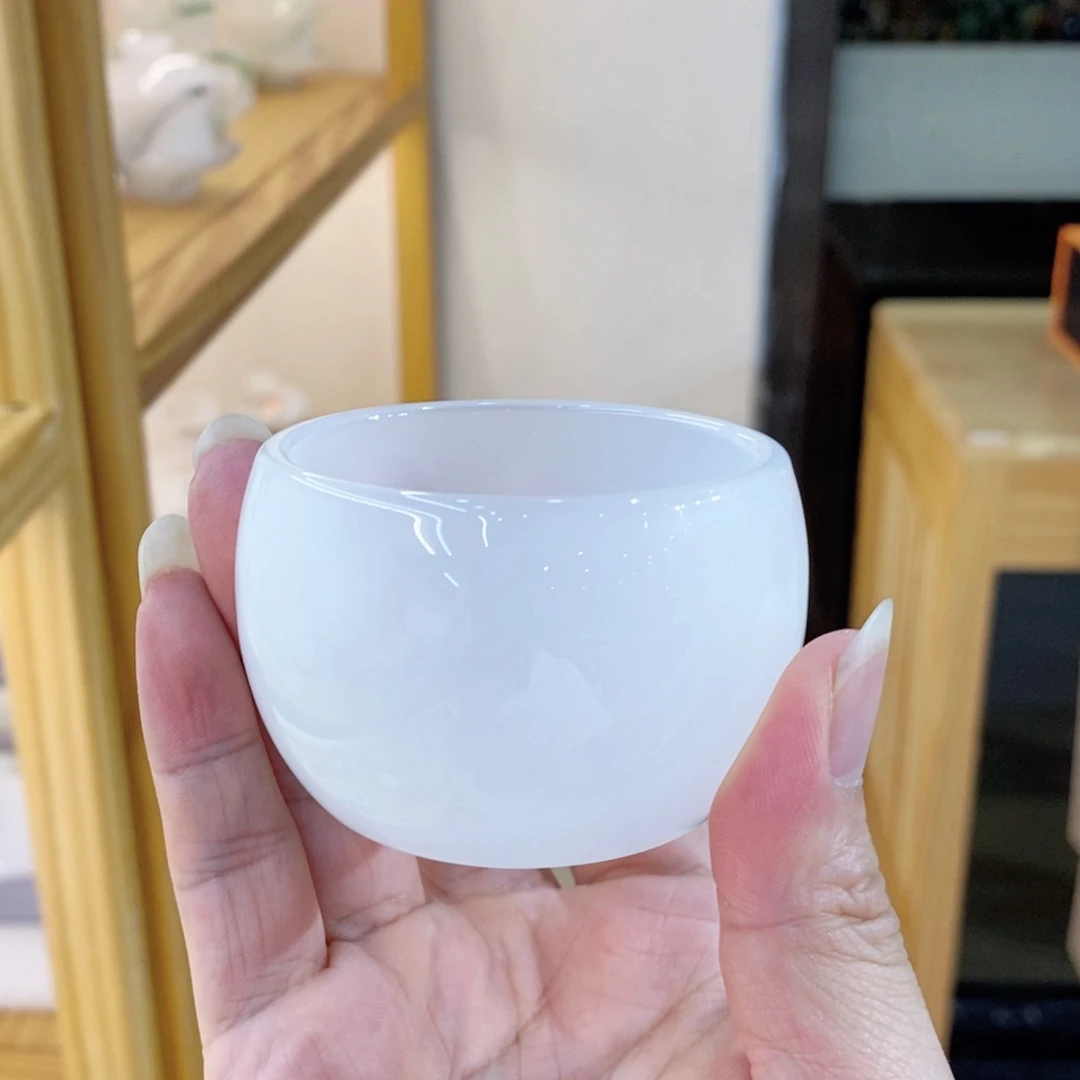 手工艺品琉璃白玉琉璃客杯