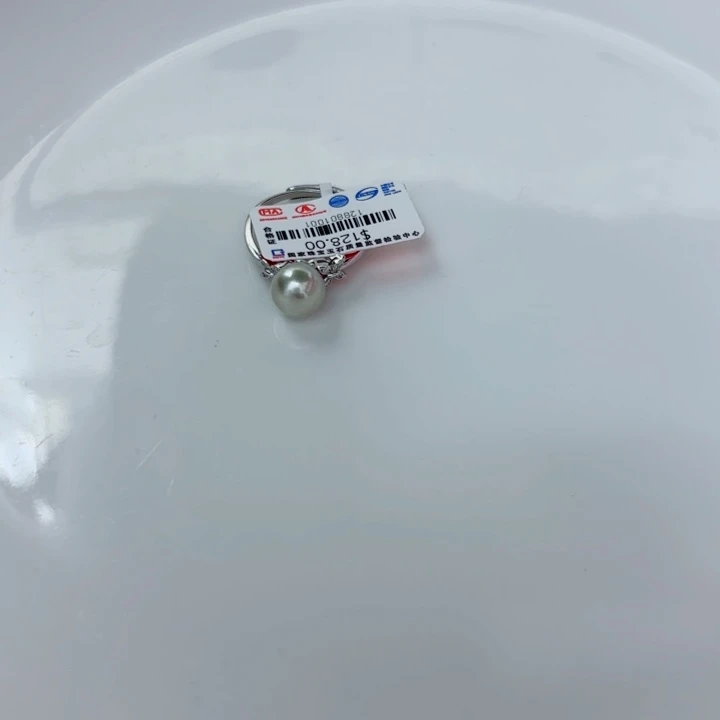 银S925镶嵌戒指海水珍珠8mm