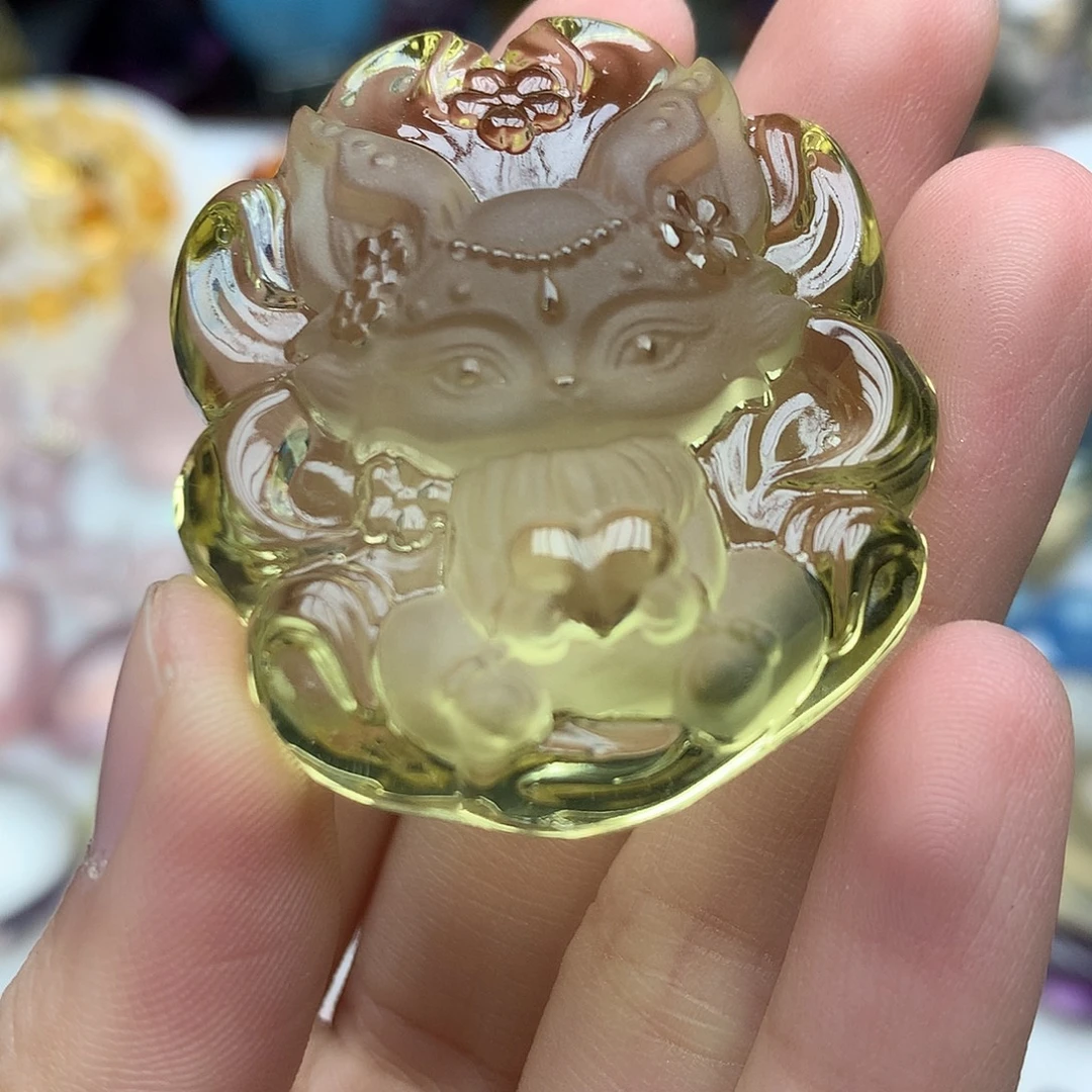 未镶嵌水晶珠宝半成品黄水狐牌