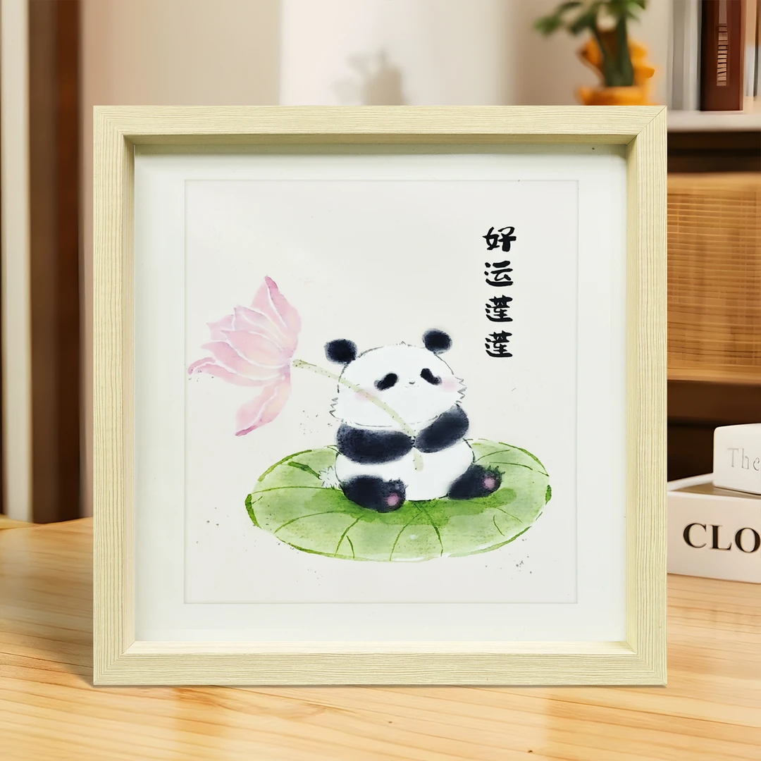 创意新中式相框卧室客厅书房桌面摆件装饰画送礼好运莲莲2727