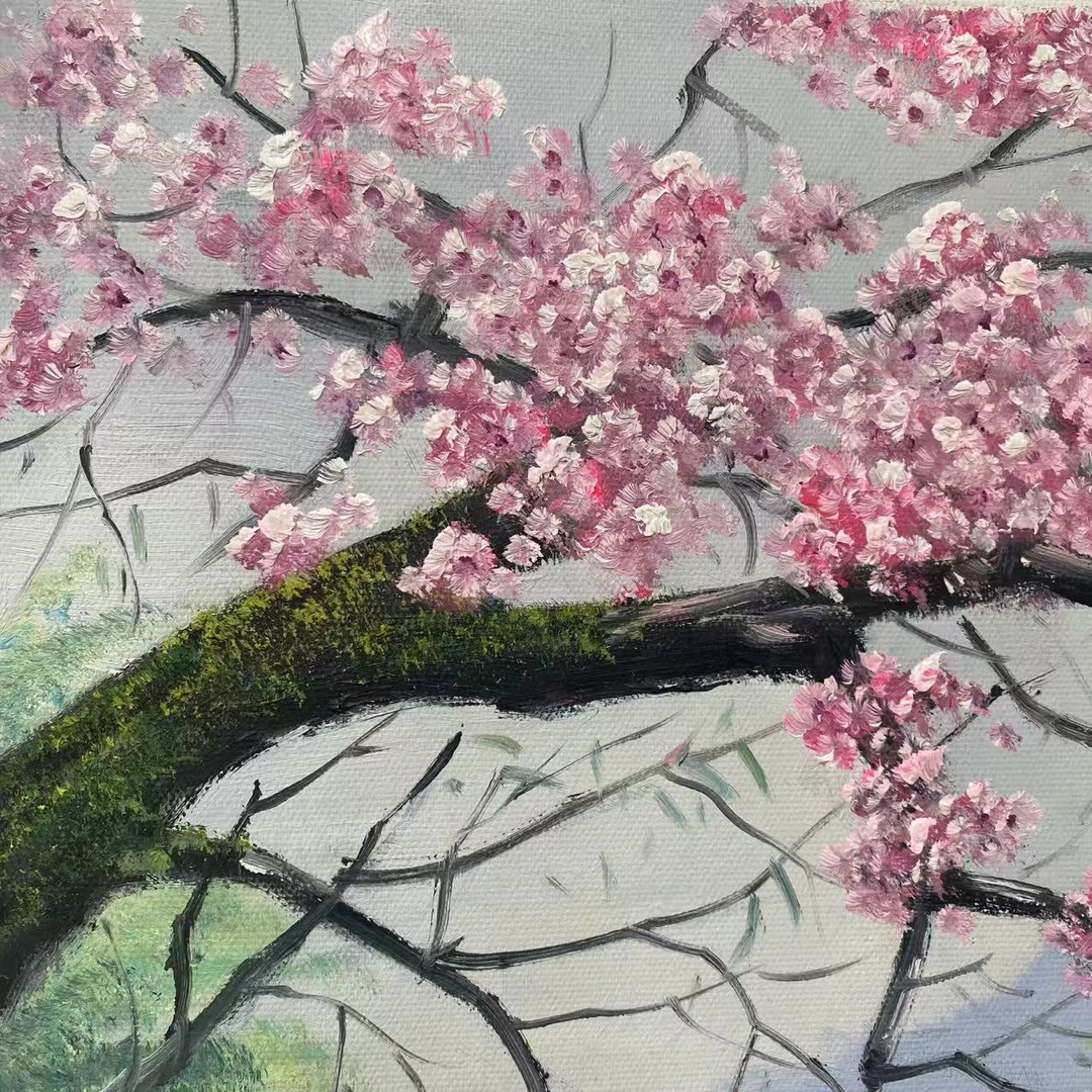 林彦新***春景11.19--约50-60厘米-手绘油画-麻布