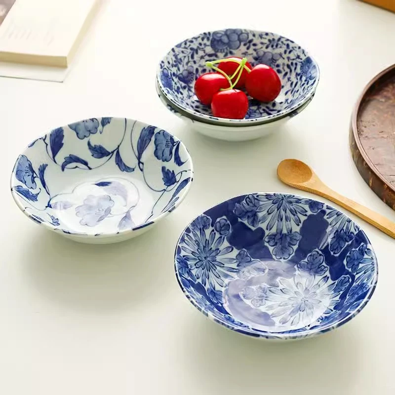 日本进口圆形14厘米浅钵碗新款高颜值饭碗家用汤碗吃饭碗日式餐具