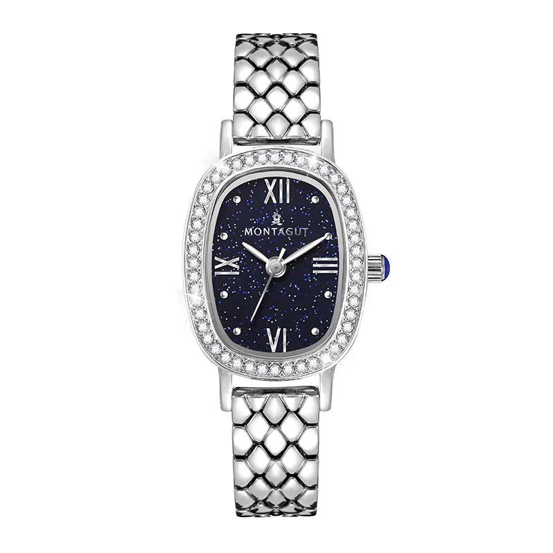 MONTAGUT梦特娇复古镶钻星空经典女表