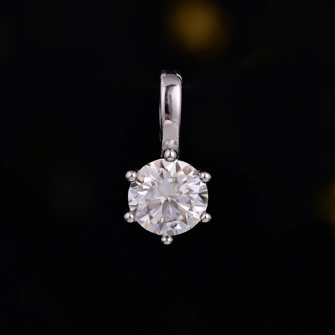 吊坠925银莫桑石 【北野甄选】s925银莫桑钻吊坠-B47H-165-1ct