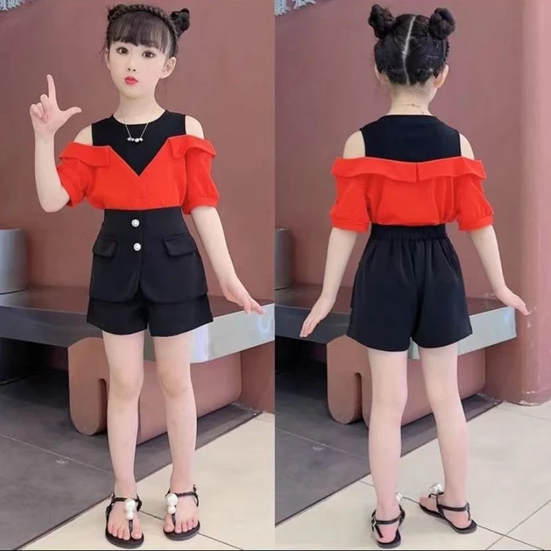 【人收藏】童装女童夏装新款时髦套装中大儿童小女孩夏季网