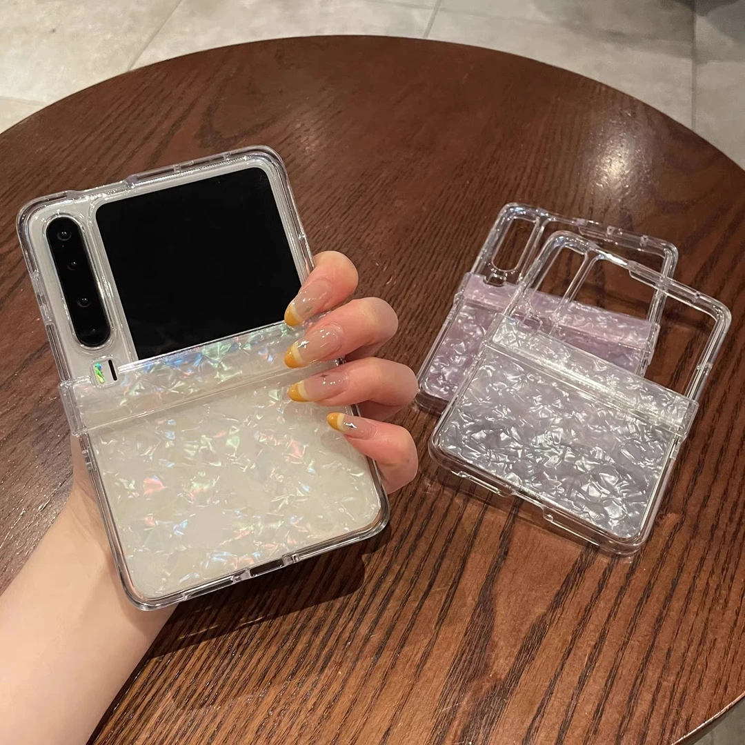 适用华为purax典藏版折叠屏手机壳唯美半透贝壳纹中轴保护PuraX女
