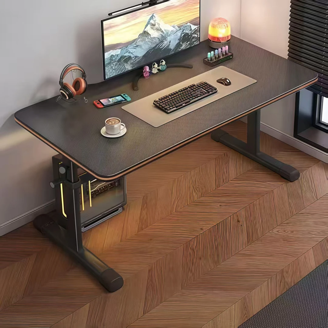 送货上门手摇升降简易电脑桌简约电竞桌台式桌写字台办公桌作业桌